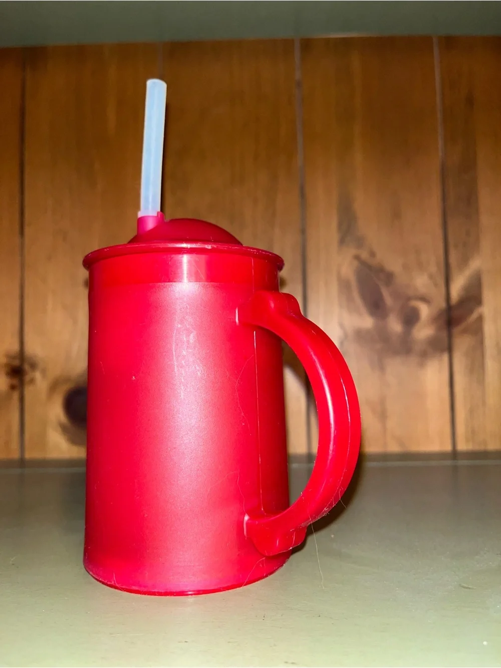 Red Kids Freezer Mug with Straw, purchased at Pottery Barn Kids